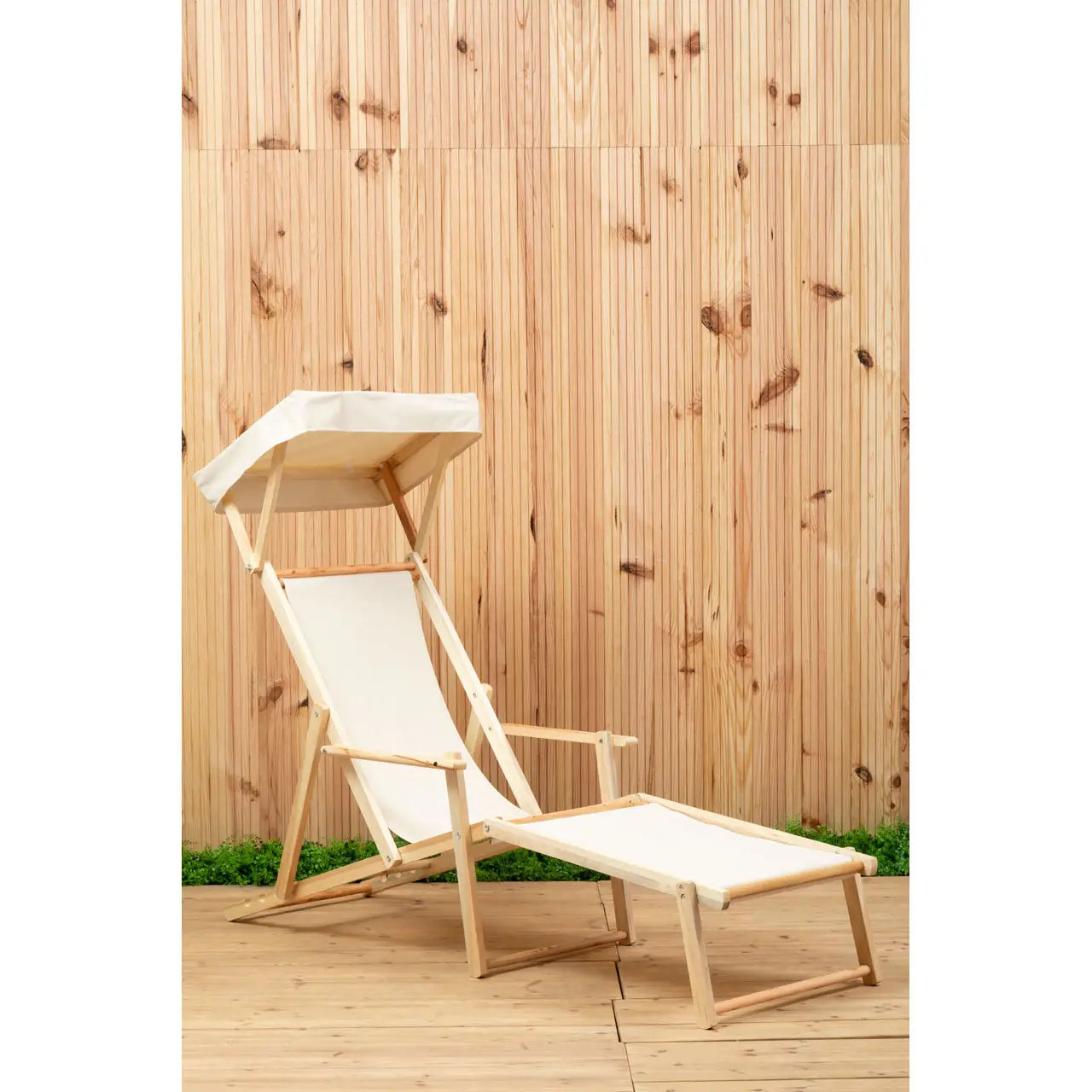Adjustable Weather Resistant Sun Lounger In Au Naturelle | Quebec - Wood Velvet