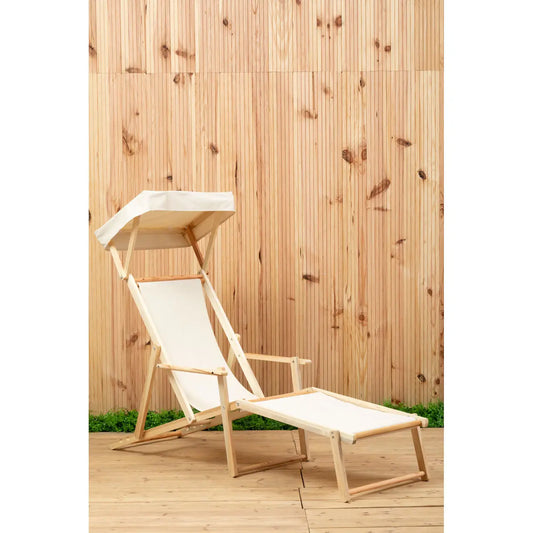 Adjustable Weather Resistant Sun Lounger In Au Naturelle | Quebec - Wood Velvet