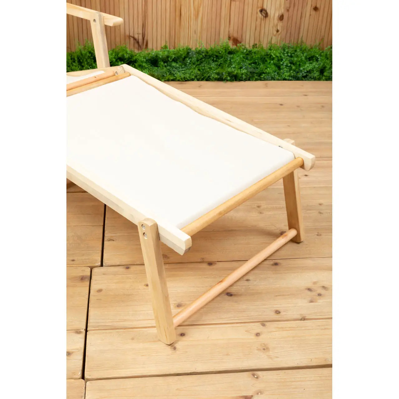 Adjustable Weather Resistant Sun Lounger In Au Naturelle | Quebec - Wood Velvet