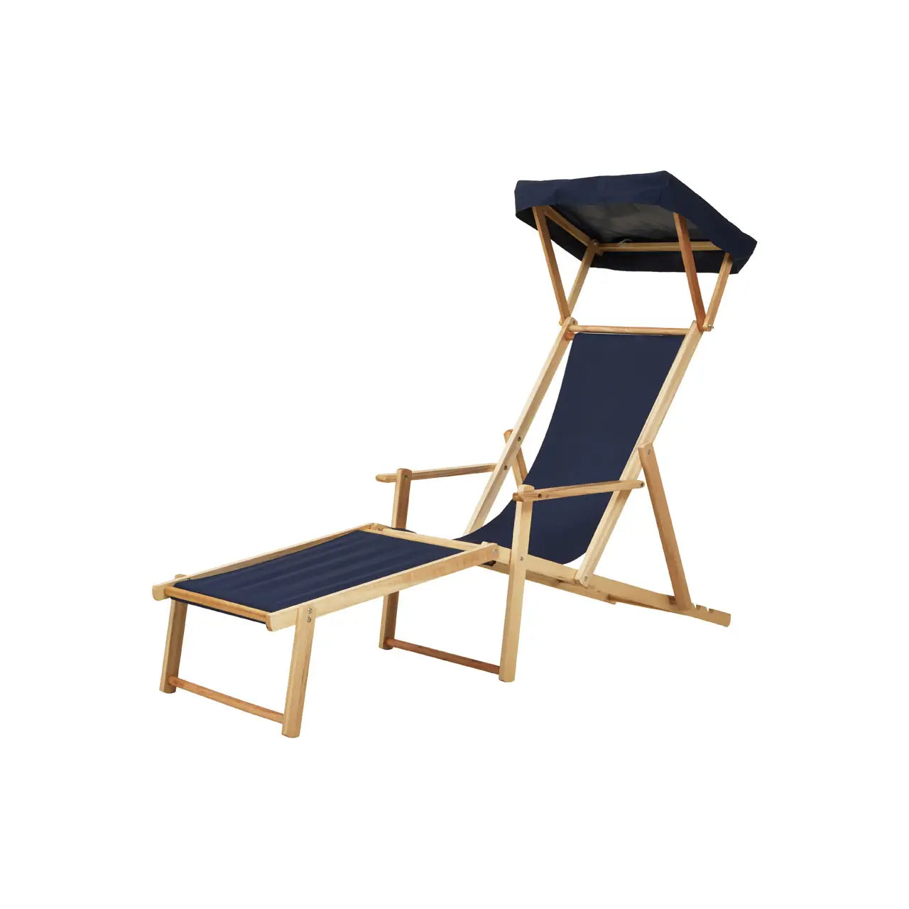 Adjustable Weather Resistant Sun Lounger In Beau Blue | Quebec - Wood Velvet