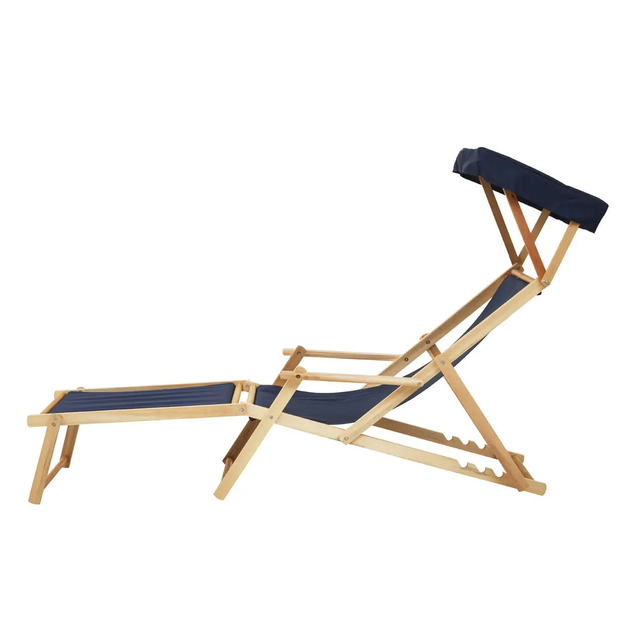 Adjustable Weather Resistant Sun Lounger In Beau Blue | Quebec - Wood Velvet