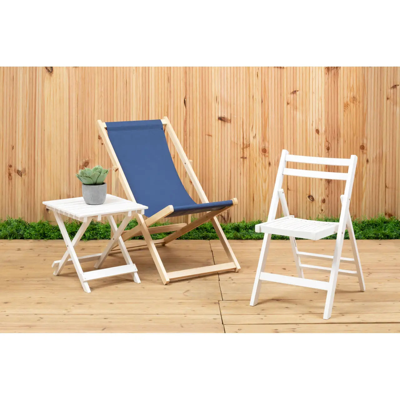 Adjustable Folding Chair In Natural Finish | Quebec - Wood Velvet