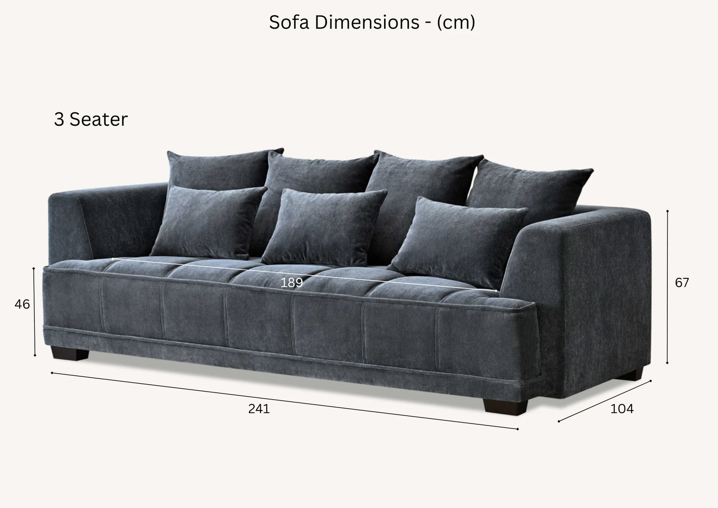 Gramercy Sofa Range in Steel Velvet - Wood Velvet