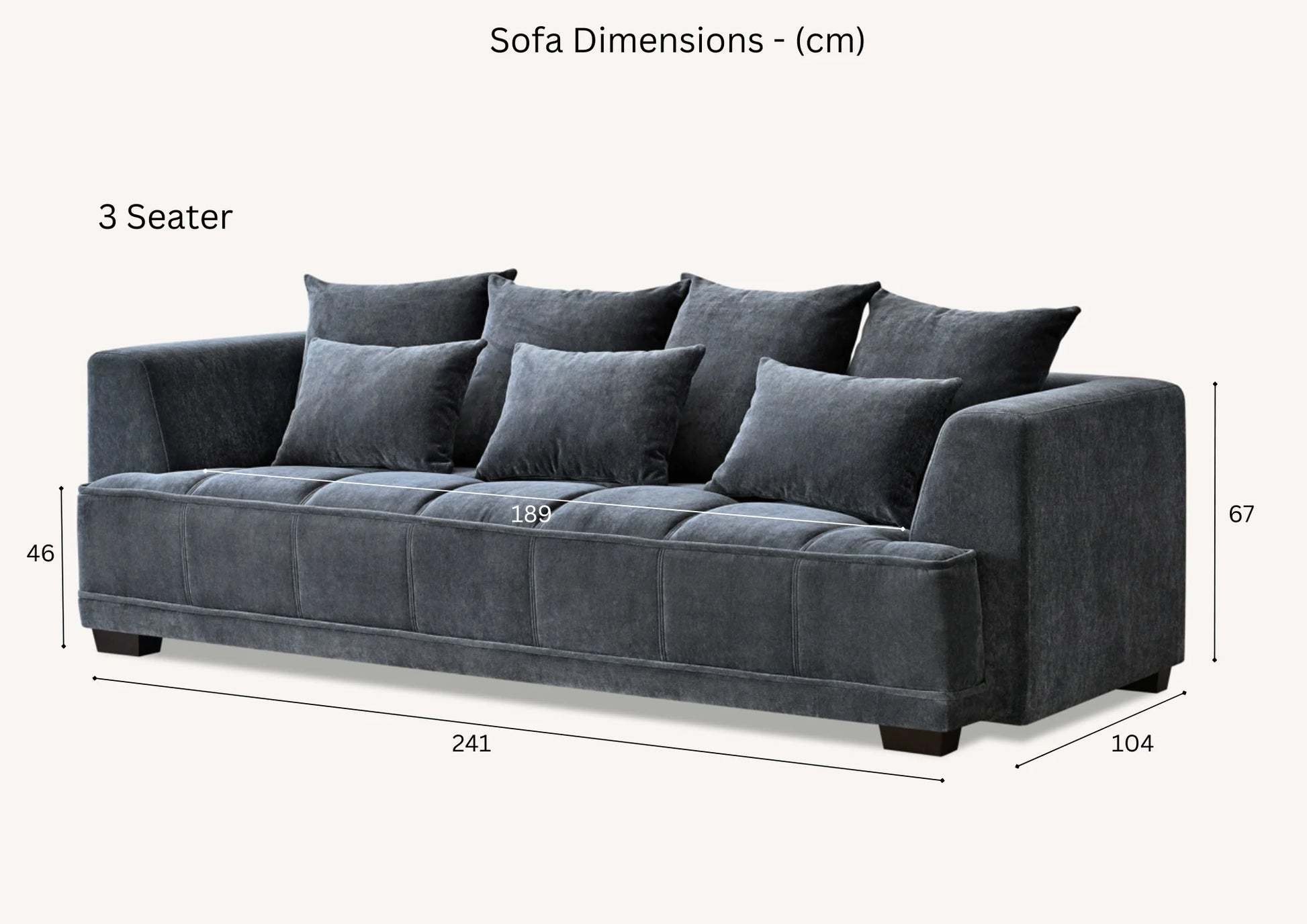 Gramercy Sofa Range in Steel Velvet - Wood Velvet