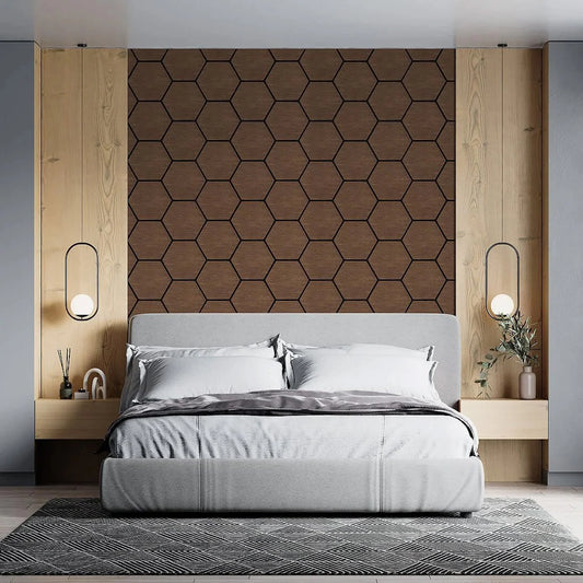 Acoustic "Turtle Hex" Wall Panels | Oak | 4 Pack - Wood Velvet