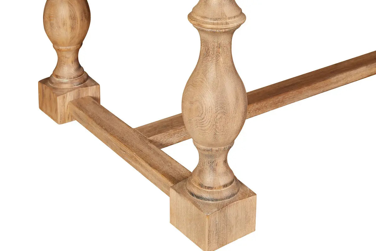 Strong Rustic Oak Wood Dining Table | Whitebrushed Oak - Wood Velvet