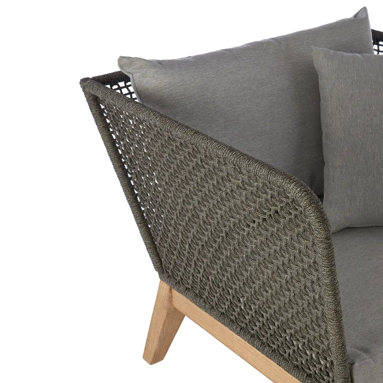 Nordic Style Hand Woven Angular Armchair | Trendy Woven Rope - Wood Velvet