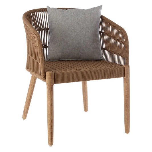 Nordic Style Hand Woven Armchair - Wood Velvet