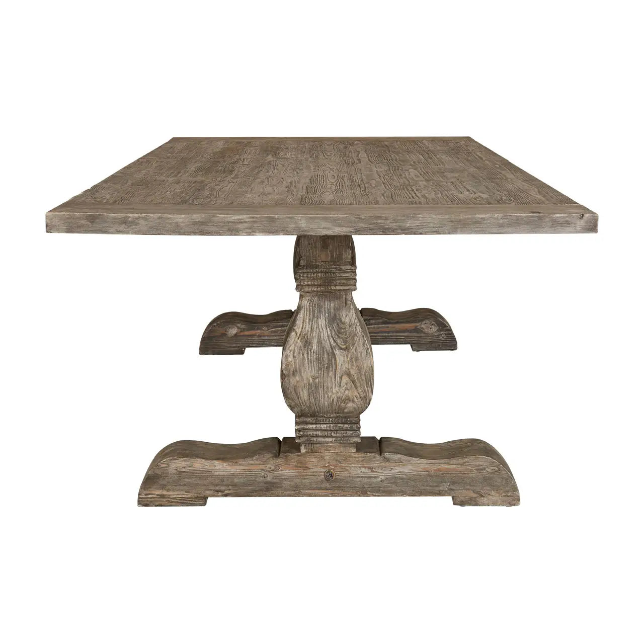 Recycled Rustic Pine Wood Large Dining Table | Carved Eco Pine - Wood Velvet