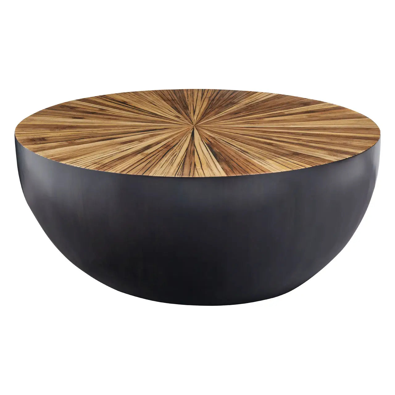 Large Accent Bamboo Coffee Table | Burst Feature Design - Wood Velvet