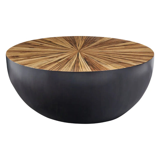 Large Accent Bamboo Coffee Table | Burst Feature Design - Wood Velvet