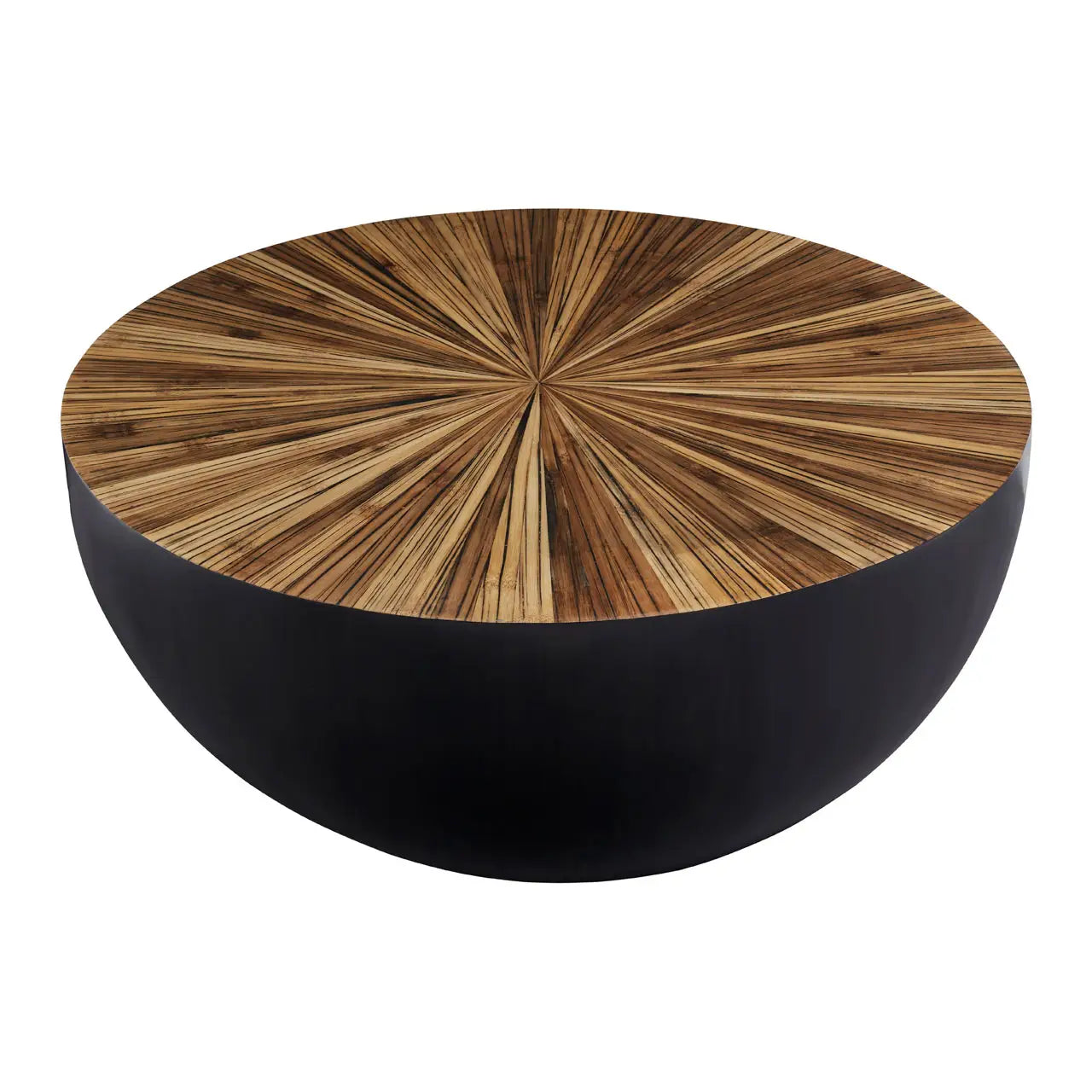Large Accent Bamboo Coffee Table | Burst Feature Design - Wood Velvet