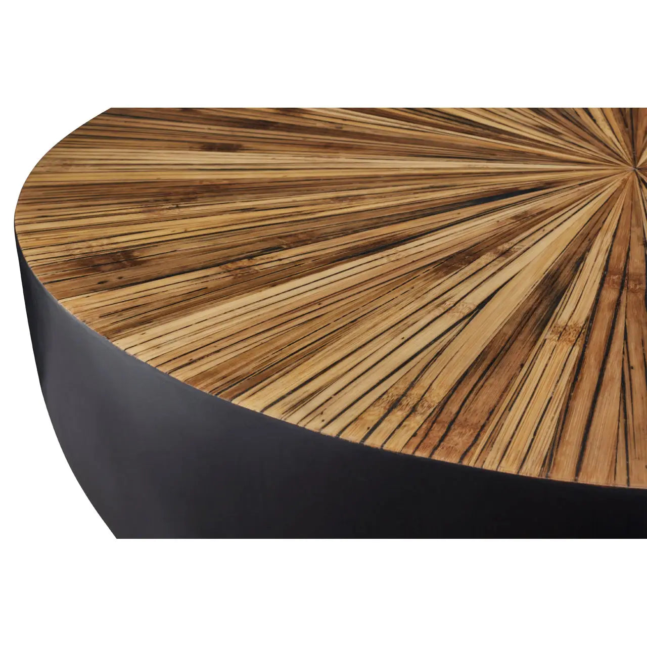 Large Accent Bamboo Coffee Table | Burst Feature Design - Wood Velvet