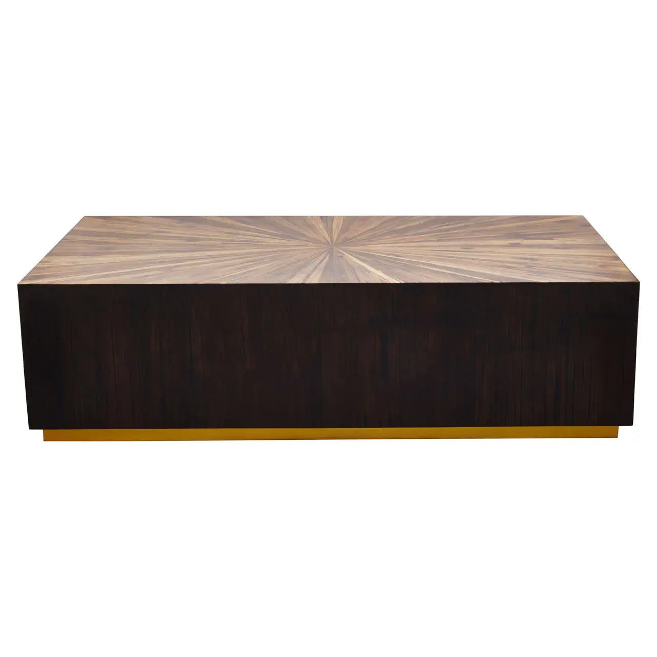 Rectangular Accent Bamboo Coffee Table | Burst Feature Design - Wood Velvet