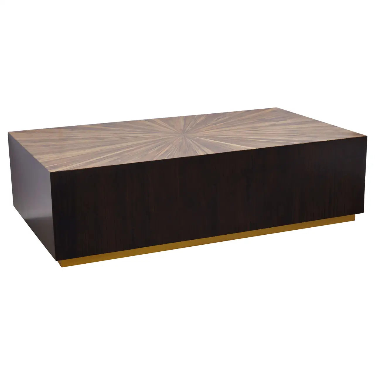 Rectangular Accent Bamboo Coffee Table | Burst Feature Design - Wood Velvet