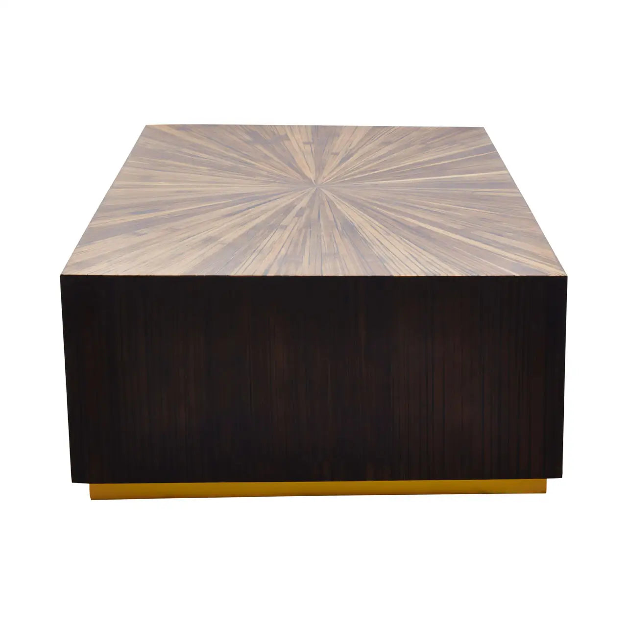 Rectangular Accent Bamboo Coffee Table | Burst Feature Design - Wood Velvet