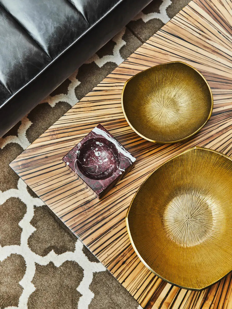 Rectangular Accent Bamboo Coffee Table | Burst Feature Design - Wood Velvet