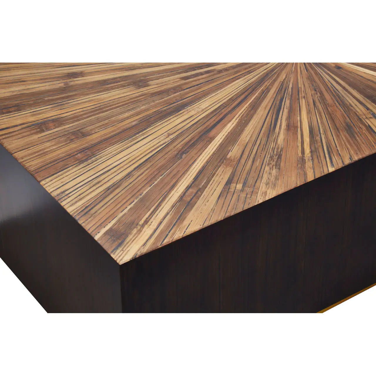 Rectangular Accent Bamboo Coffee Table | Burst Feature Design - Wood Velvet