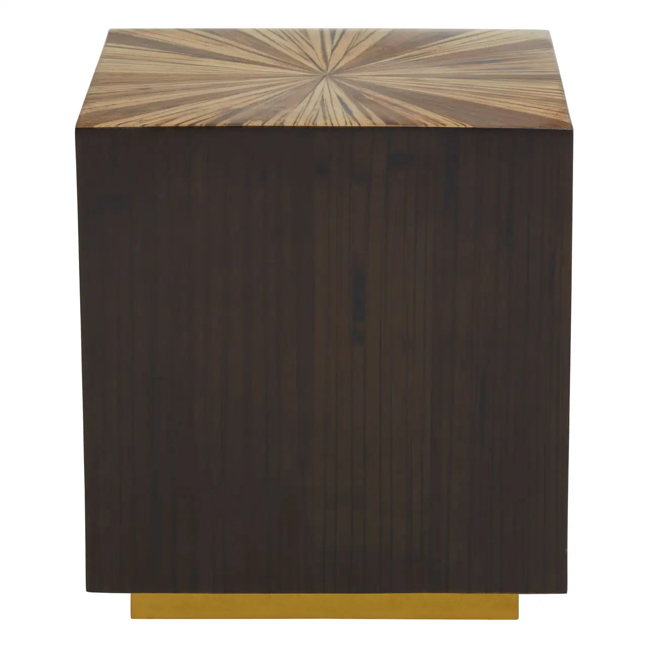 Square Accent Bamboo Side Table | Burst Feature Design