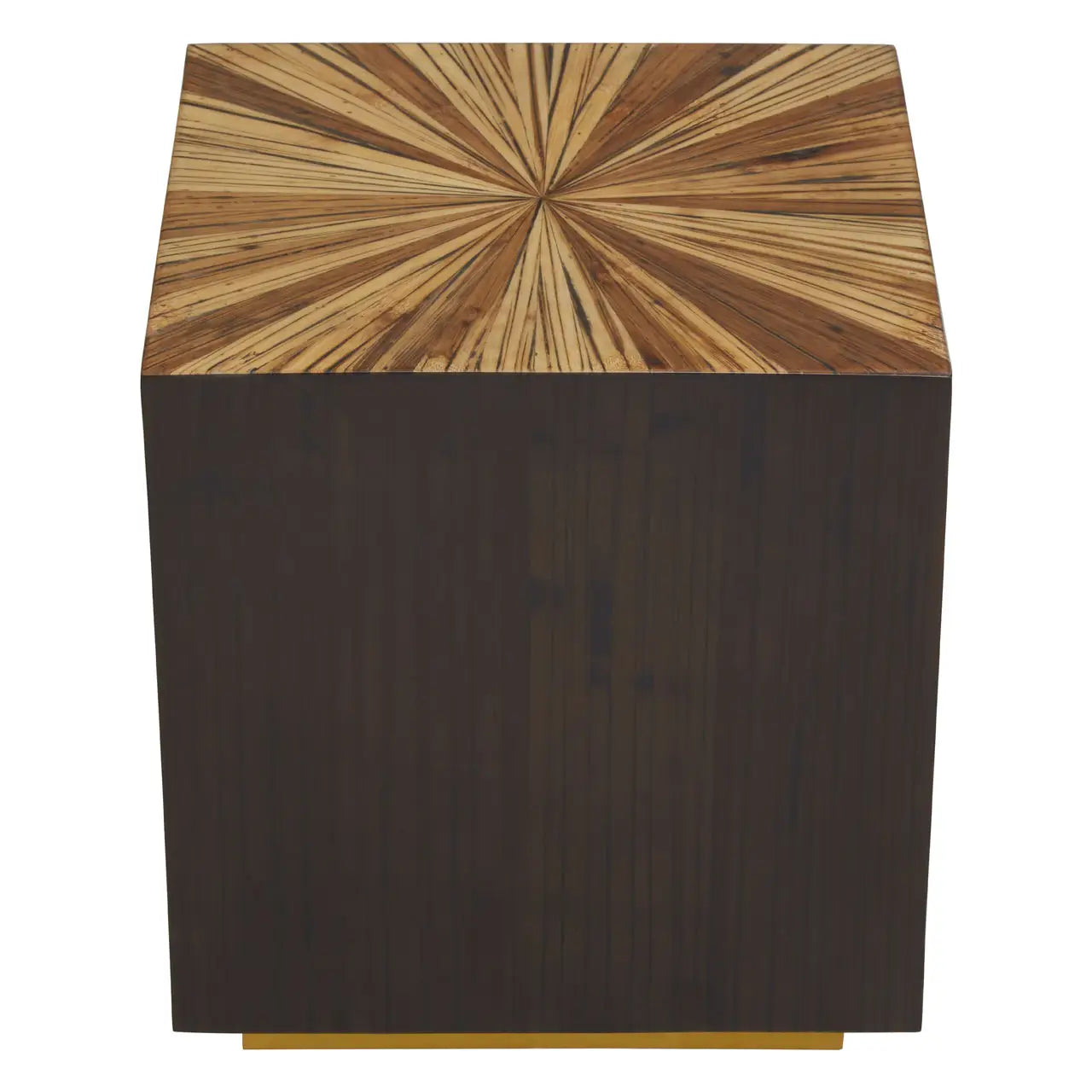 Square Accent Bamboo Side Table | Burst Feature Design