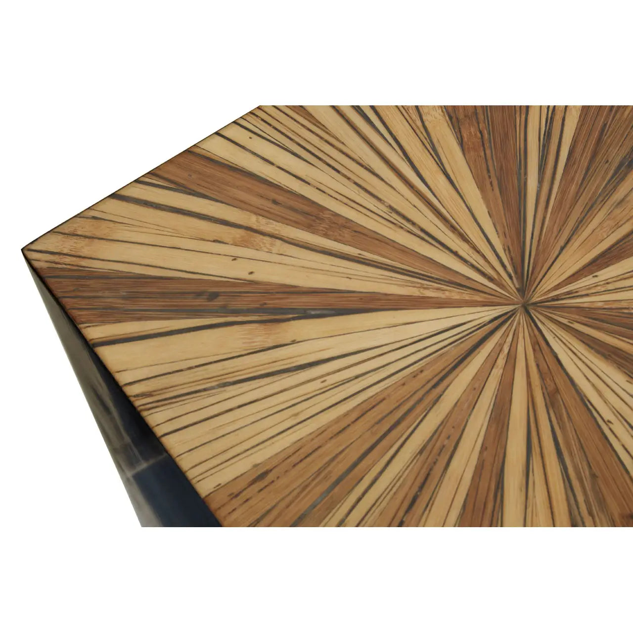 Square Accent Bamboo Side Table | Burst Feature Design
