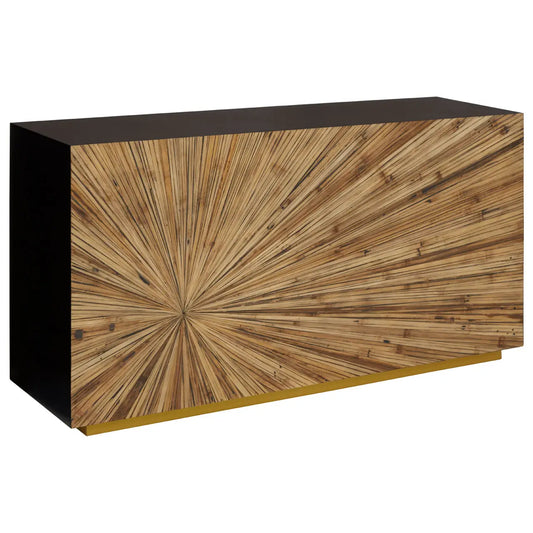 Ebony Accent Bamboo Console Table | Burst Feature Design - Wood Velvet