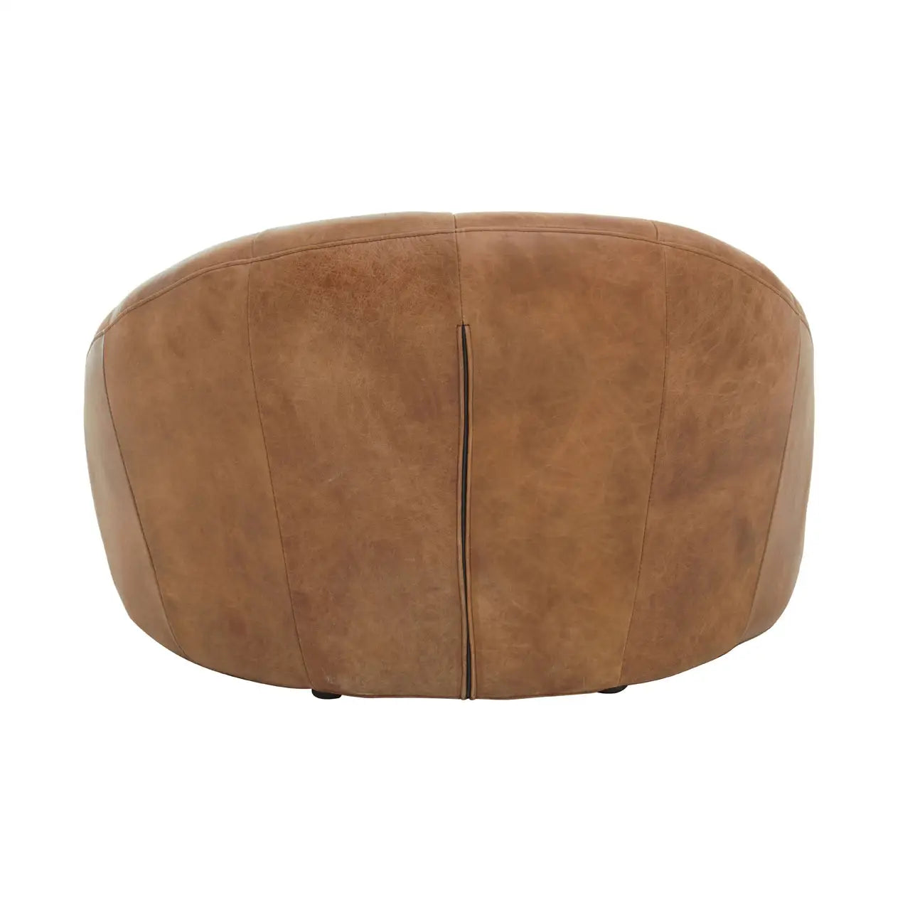 Leather Shell Accent Seat | Pleated Vintage Brown