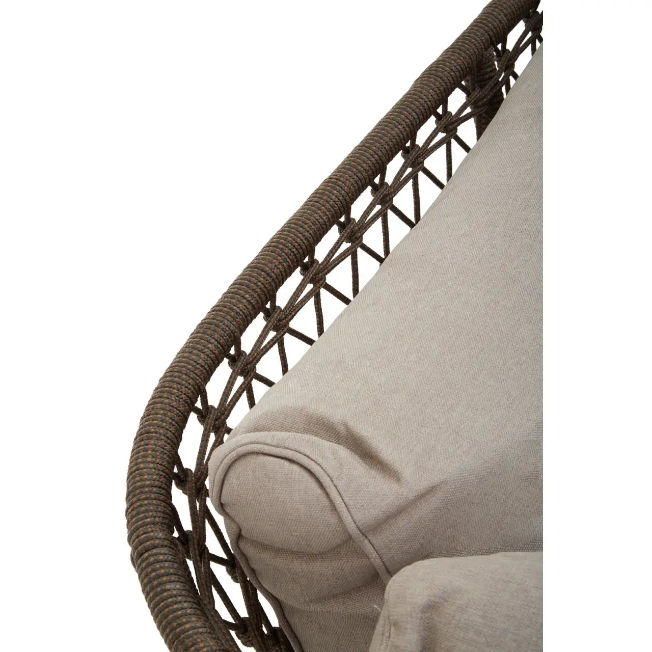 Chic Mid-Century Modern Hand Woven 3-Seat Bronze and Charcoal Sofa - Wood Velvet