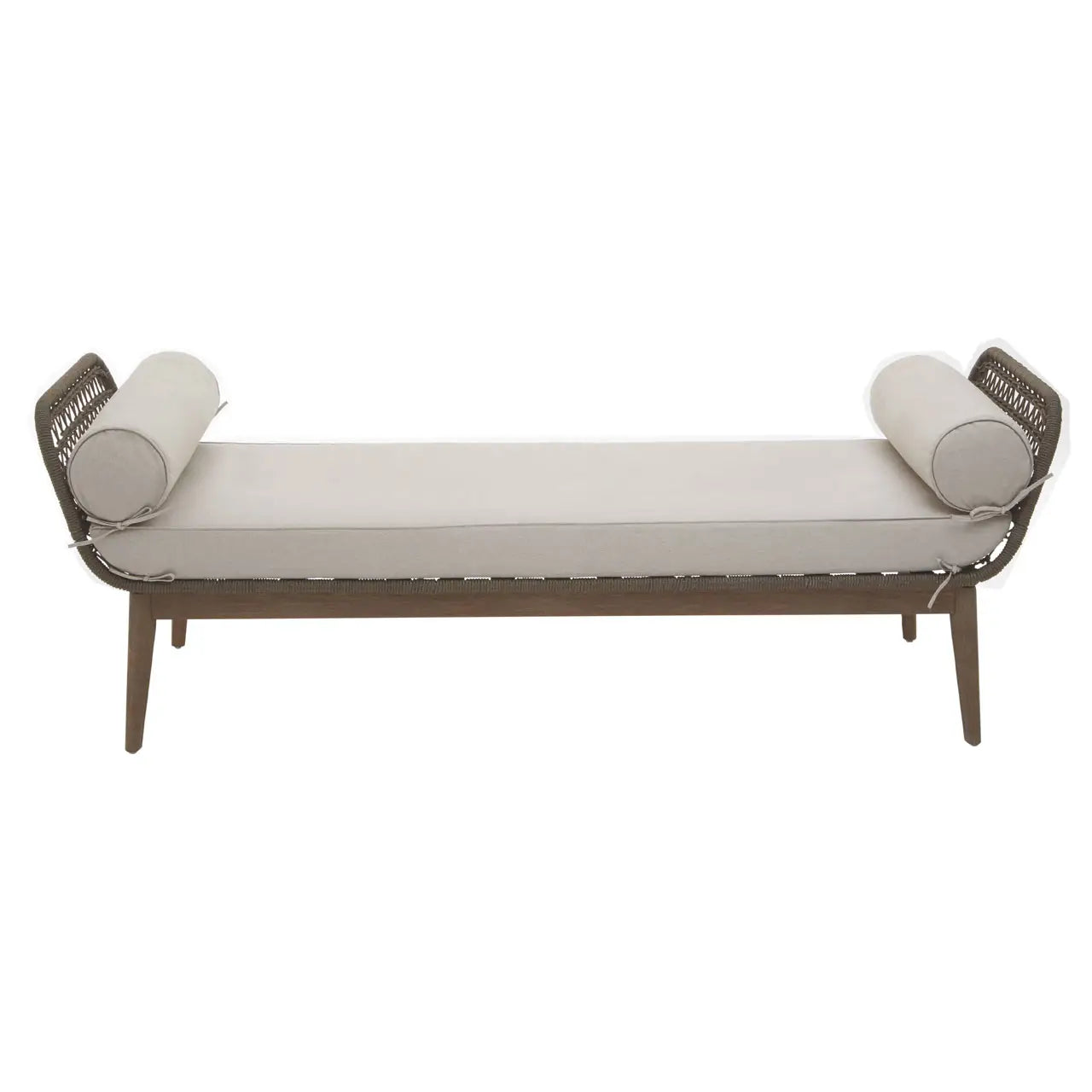 Chic Mid-Century Modern Hand Woven Day Bed - Wood Velvet