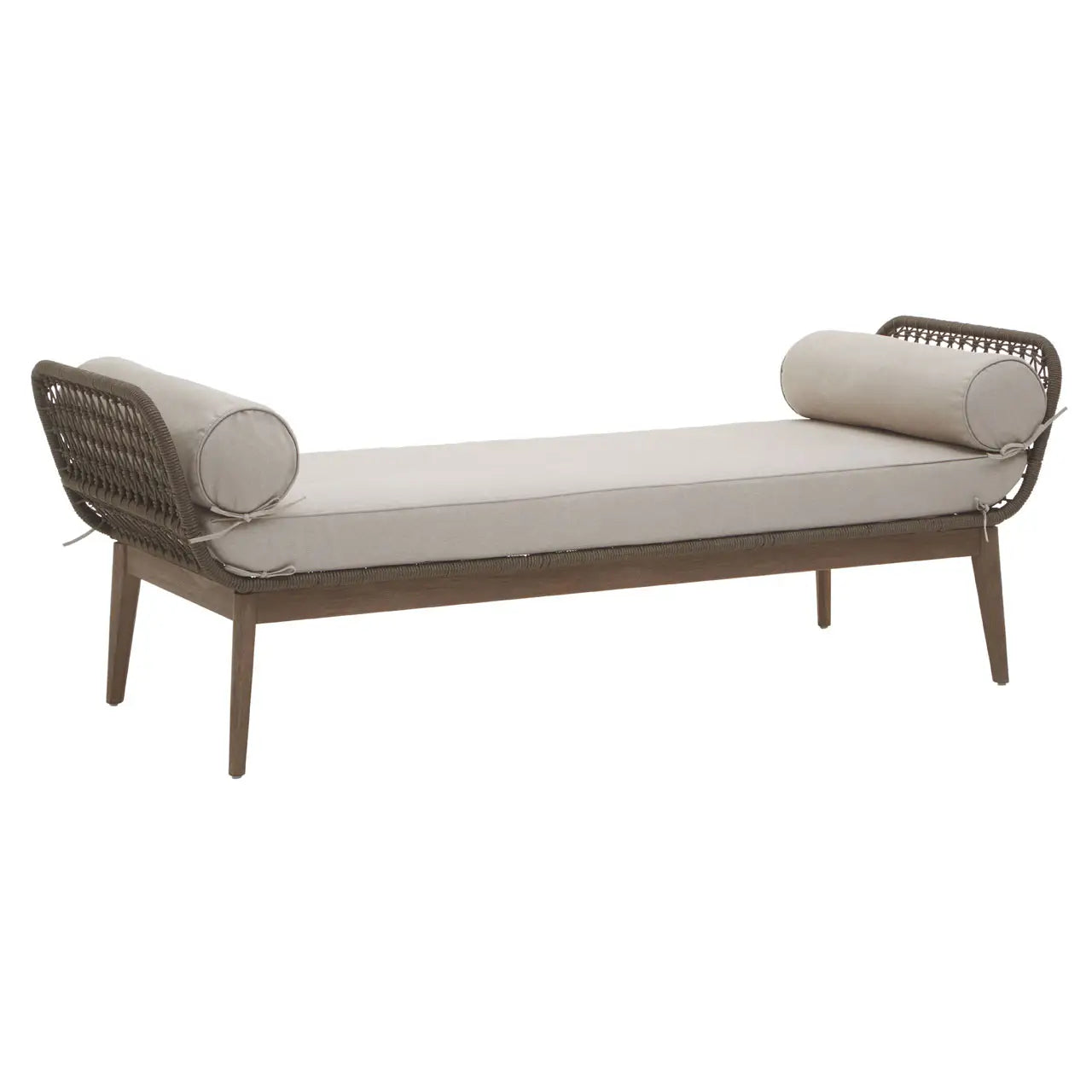 Chic Mid-Century Modern Hand Woven Day Bed - Wood Velvet