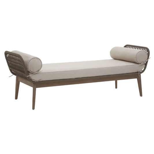 Chic Mid-Century Modern Hand Woven Day Bed - Wood Velvet