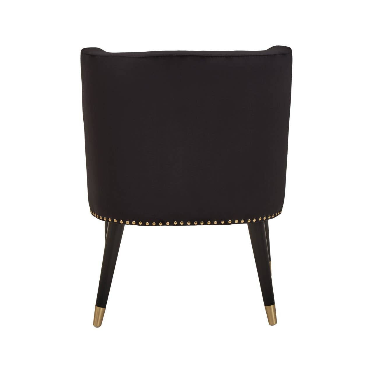 Mid-century Modern Curve Back Chair In Doucet Black Velvet With Black Legs | Wood Velvet - Wood Velvet