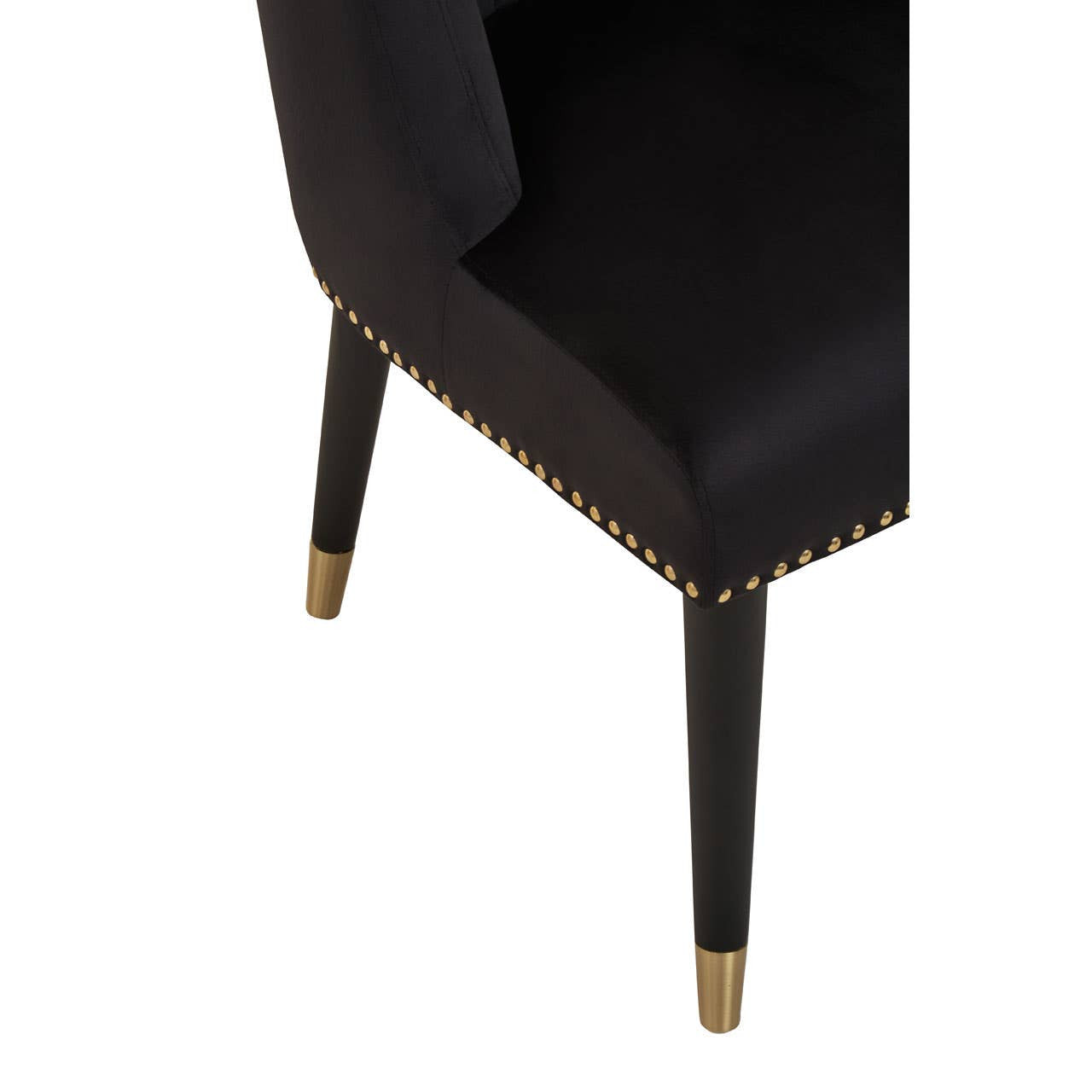 Mid-century Modern Curve Back Chair In Doucet Black Velvet With Black Legs | Wood Velvet - Wood Velvet