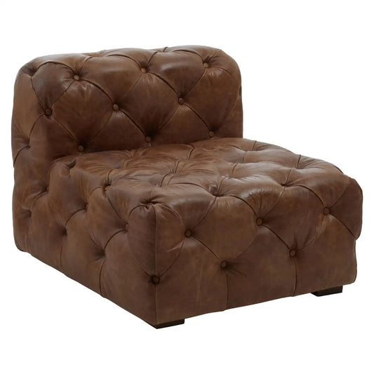 Stately Leather Chair | Vintage Brown | Iconic Dimpled - Wood Velvet
