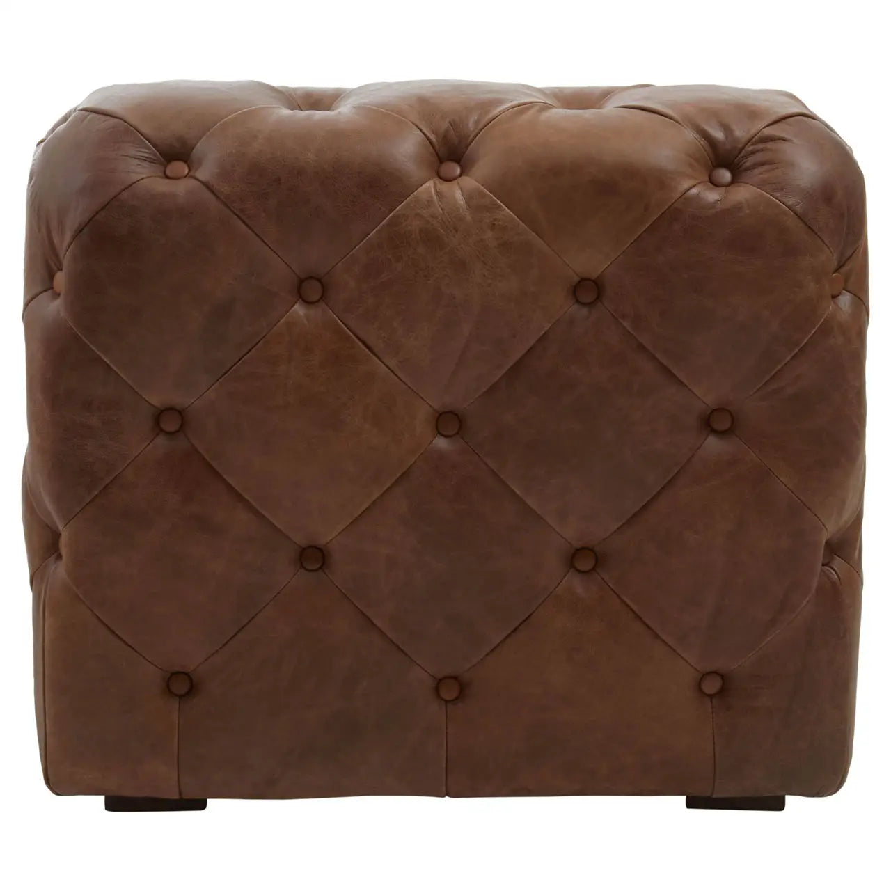 Stately Leather Chair | Vintage Brown | Iconic Dimpled - Wood Velvet
