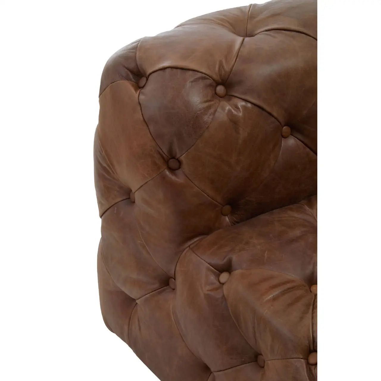 Stately Leather Chair | Vintage Brown | Iconic Dimpled - Wood Velvet
