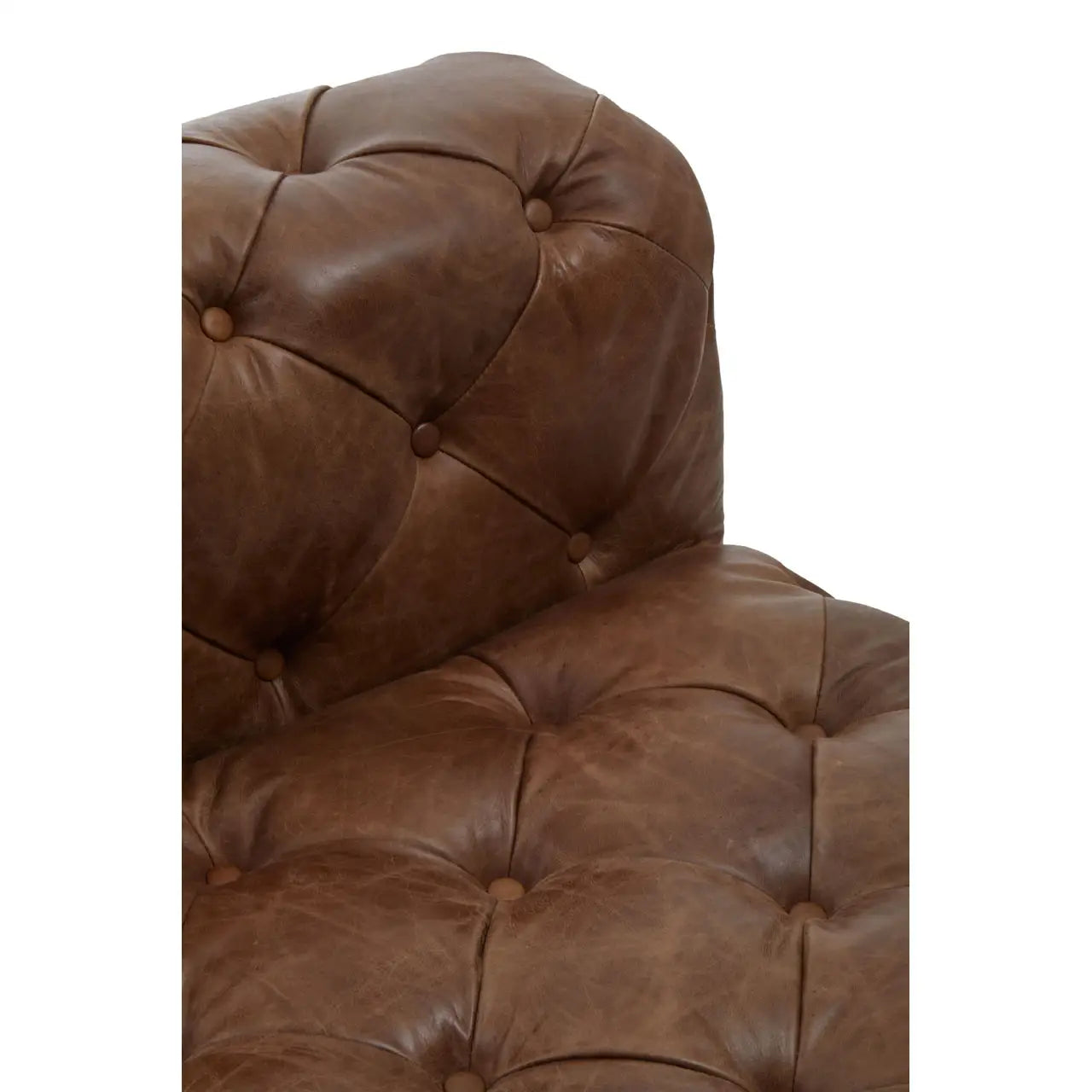 Stately Leather Chair | Vintage Brown | Iconic Dimpled - Wood Velvet