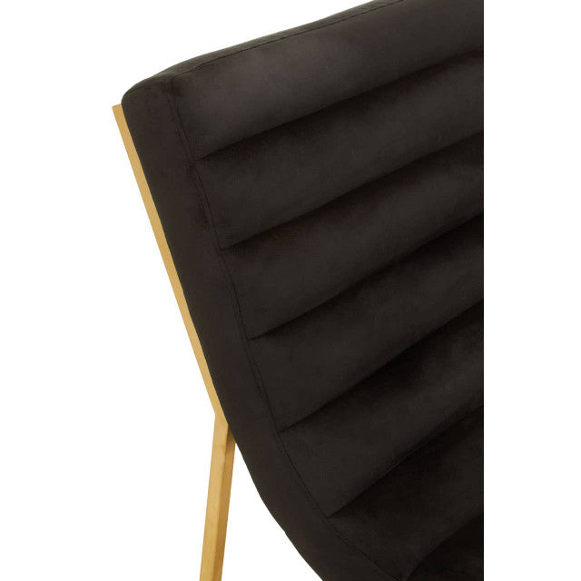 Ribbed Velvet Black and Matte Gold Lounge Chair | Vogue | Wood Velvet - Wood Velvet