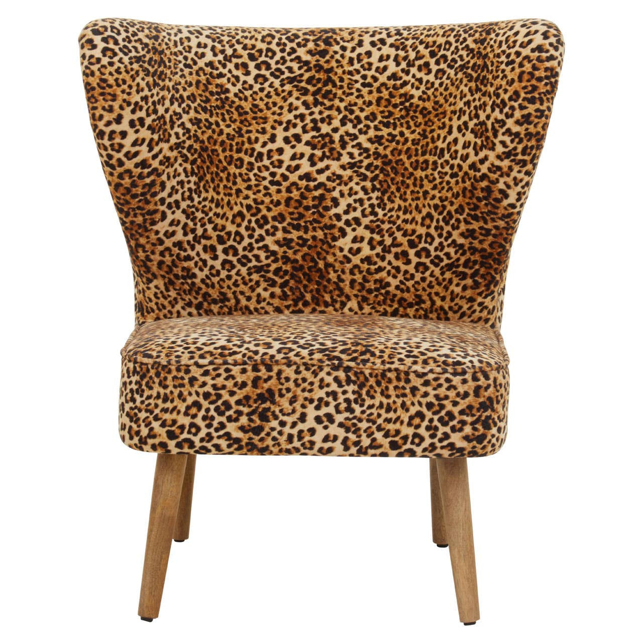 Leopard Print Velvet & Mango Wood Accent Chair | Wood Velvet