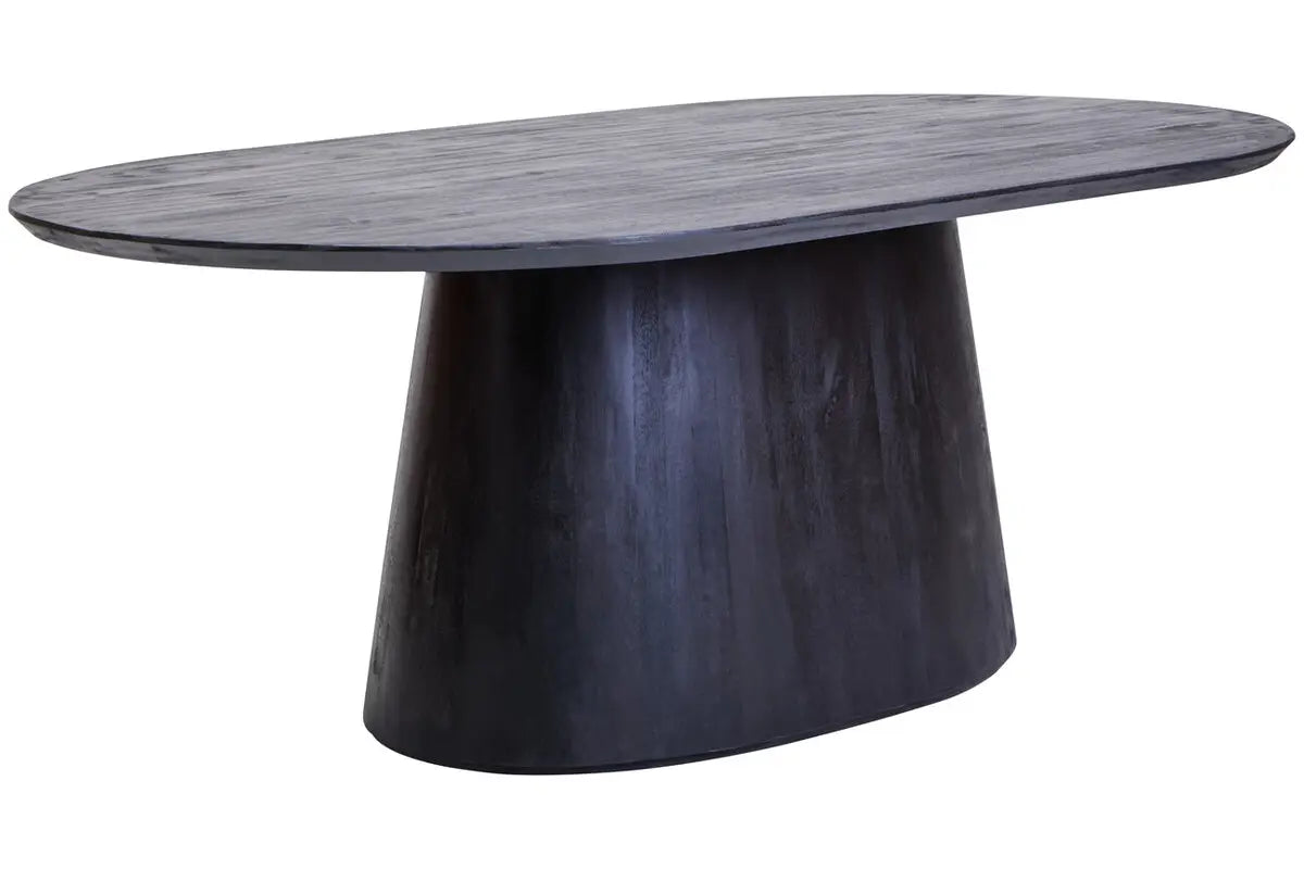 Mango Wood Oval Dining Table Black Finish | Perdoba Eco-friendly - Wood Velvet