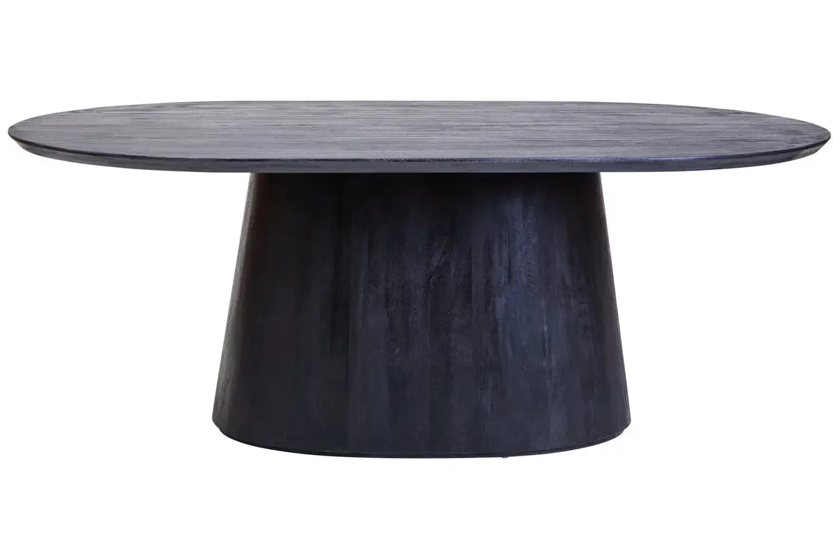 Mango Wood Oval Dining Table Black Finish | Perdoba Eco-friendly - Wood Velvet