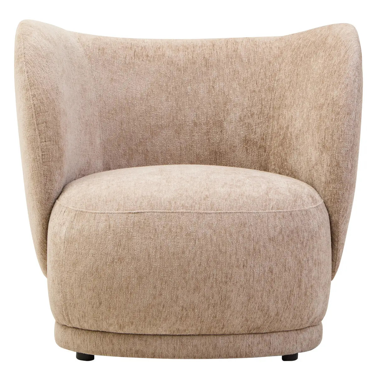 Textured Chenille Effect Curve Chair In A Deep Stone Finish - Wood Velvet