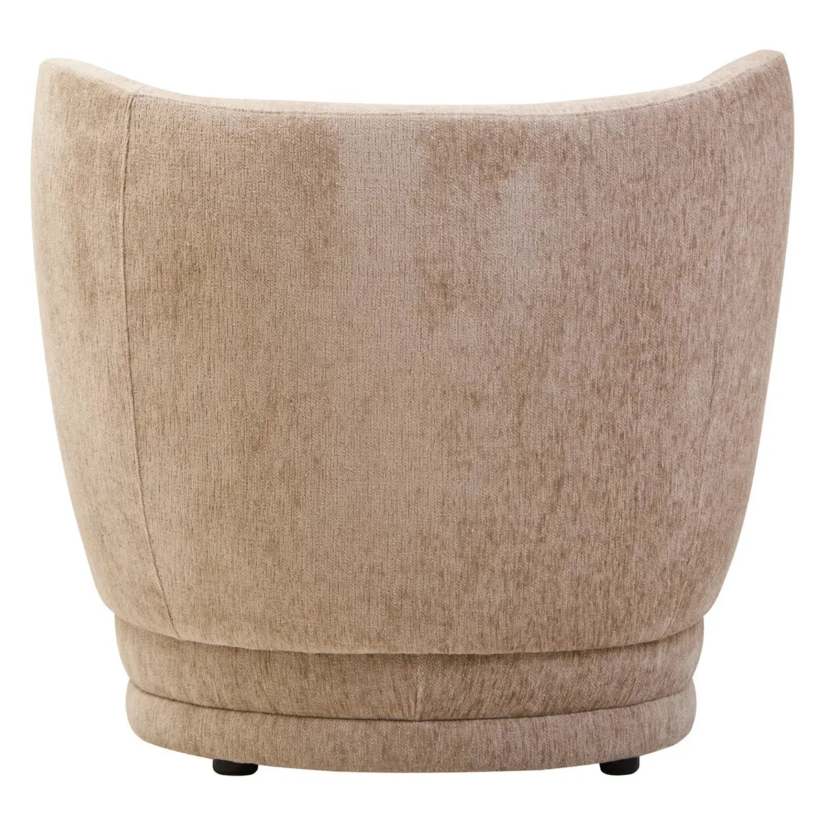 Textured Chenille Effect Curve Chair In A Deep Stone Finish - Wood Velvet