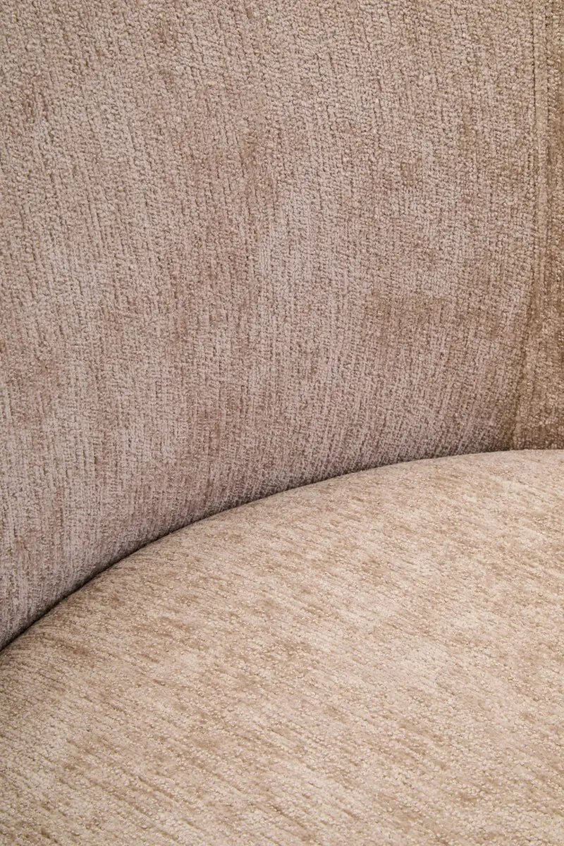 Textured Chenille Effect Curve Chair In A Deep Stone Finish - Wood Velvet