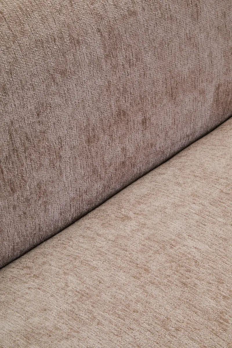 Textured Chenille Effect Curve 3-Seater Sofa In A Deep Stone Finish - Wood Velvet