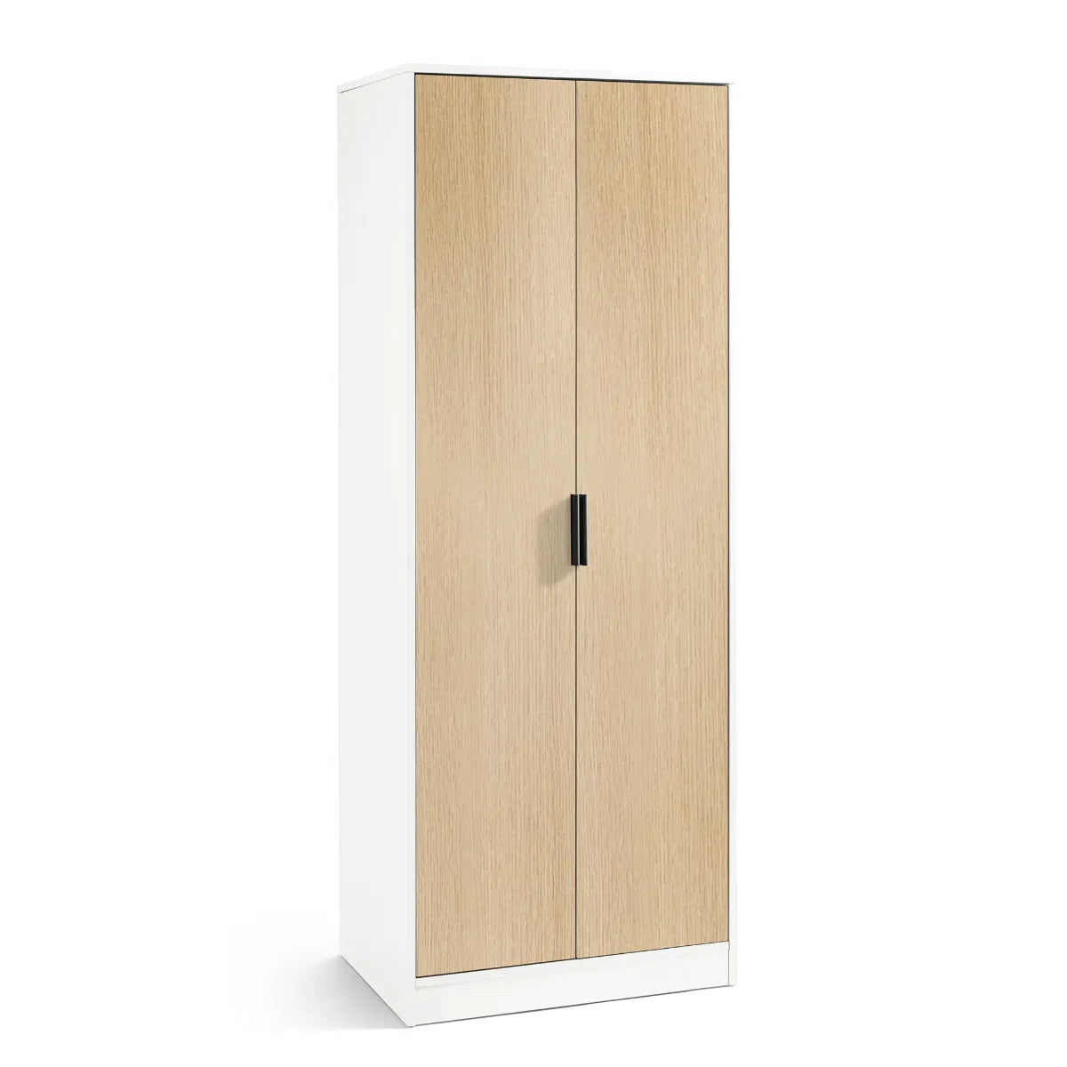 Julian Bowen 2 Door Wardrobe In White & Oak Accents | Alba - Wood Velvet
