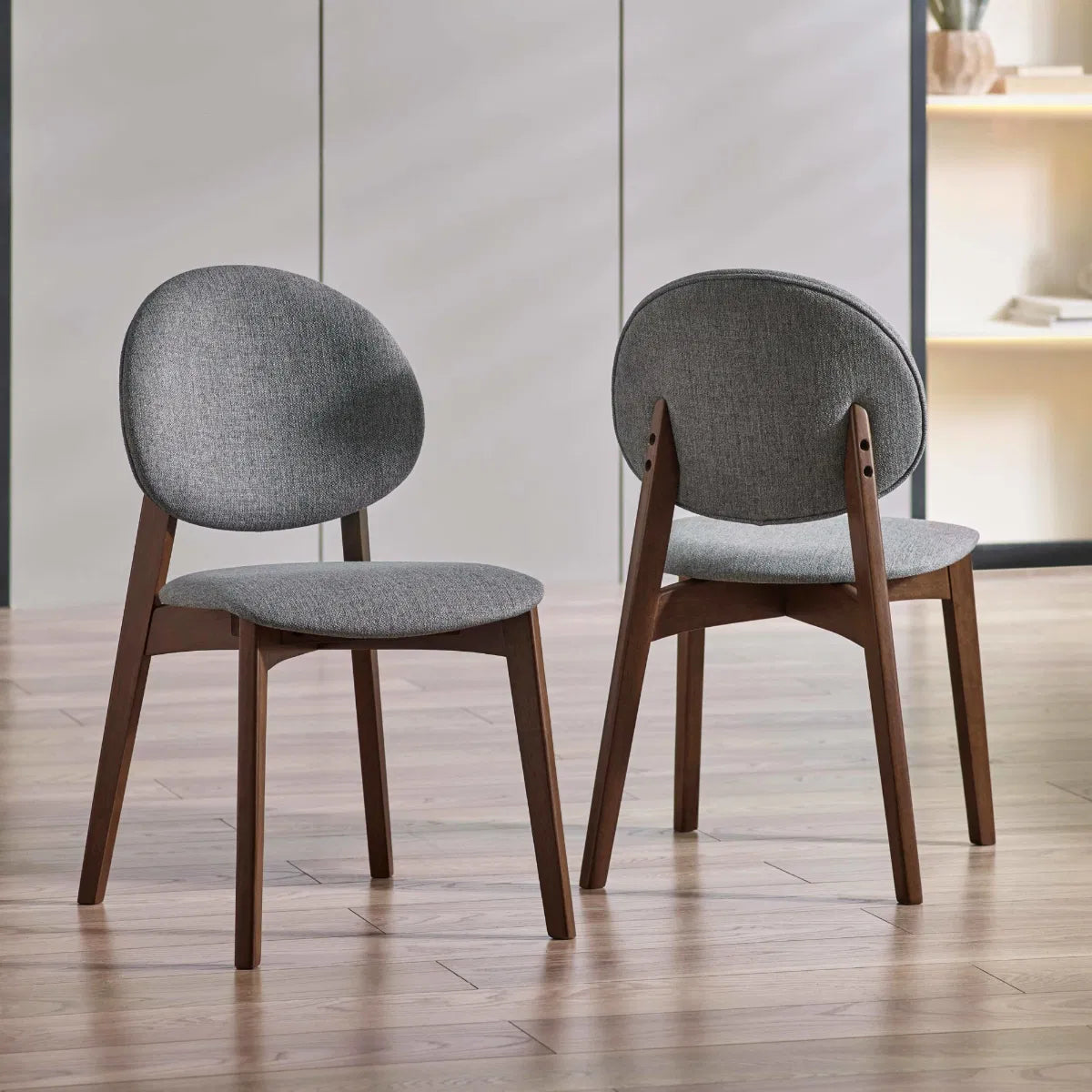 Walnut Curved Back Dining Chair Pair | Artemis | Julian Bowen - Wood Velvet