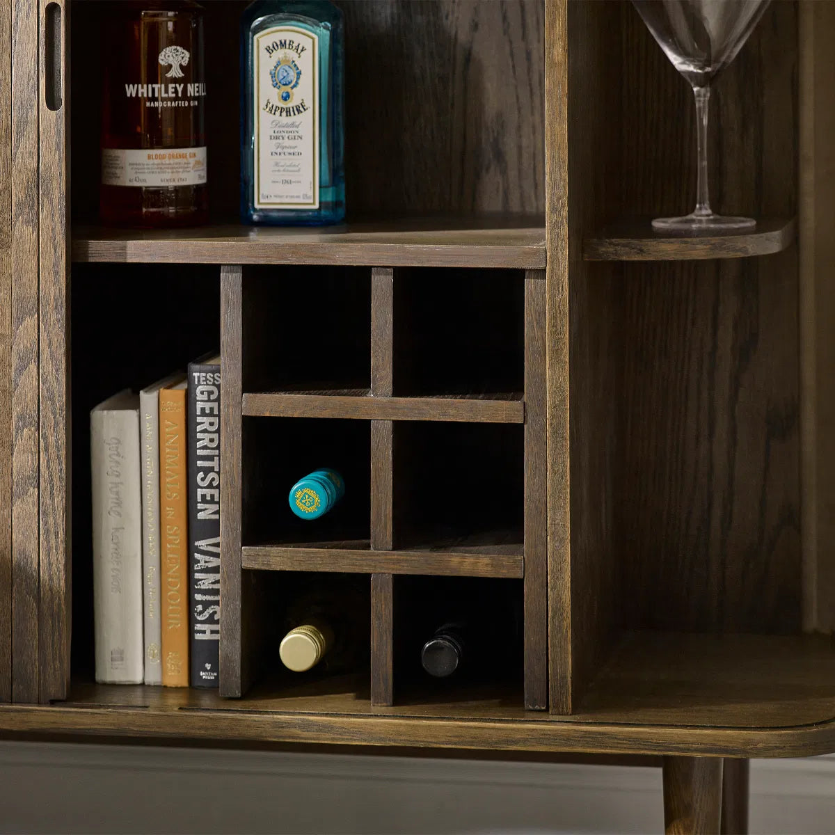 Julian Bowen Arya Wine Cabinet - Wood Velvet