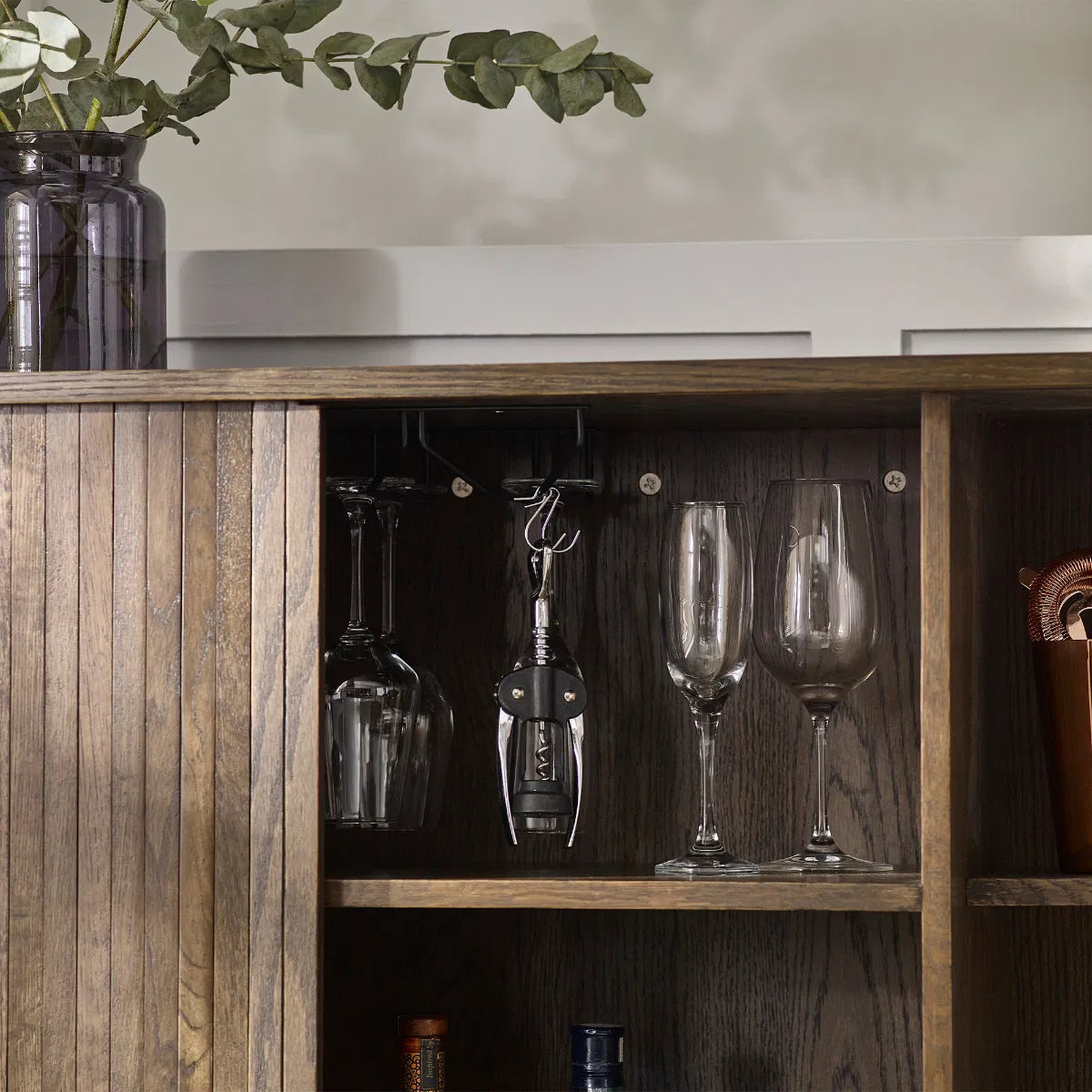 Julian Bowen Arya Wine Cabinet - Wood Velvet