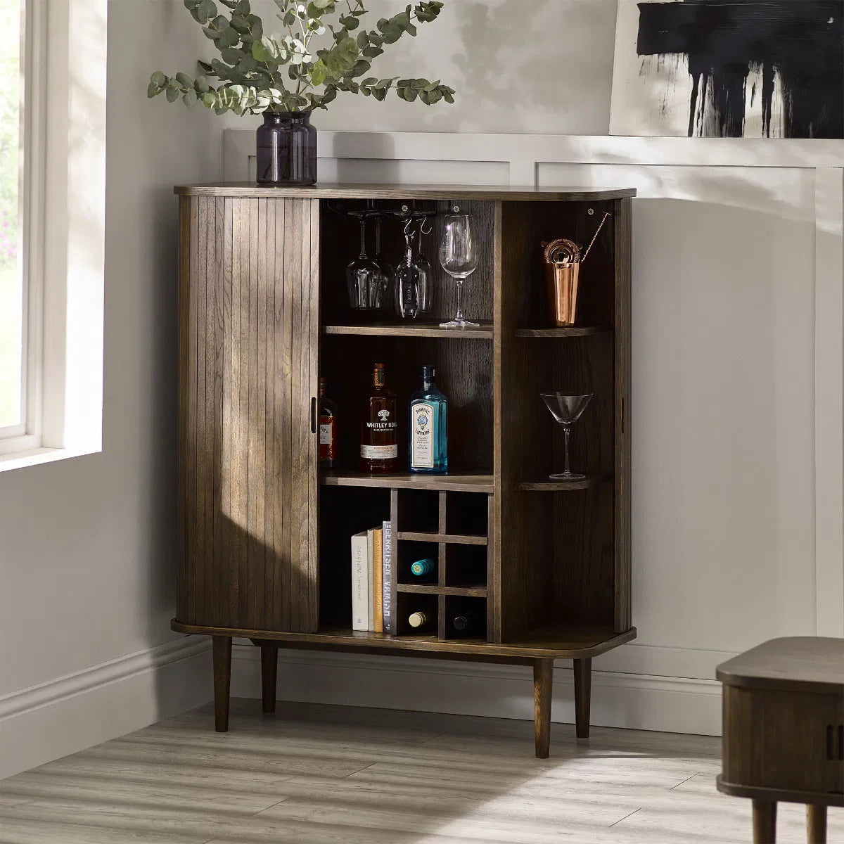 Julian Bowen Arya Wine Cabinet - Wood Velvet